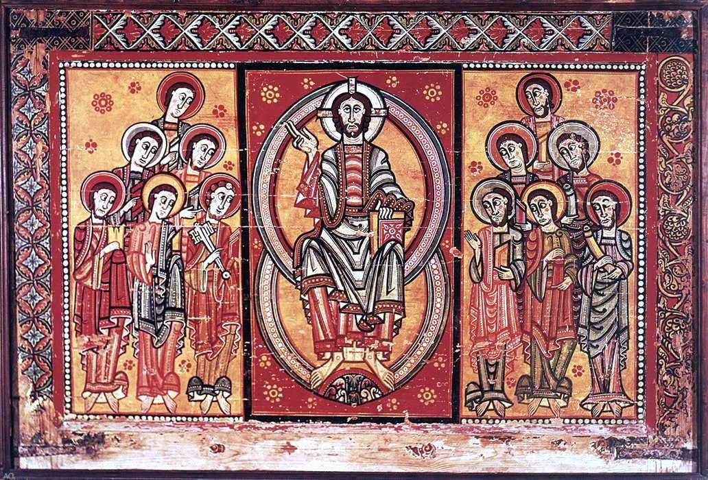 Unknown Catalan Painters Christ and the Twelve Apostles - Canvas Print