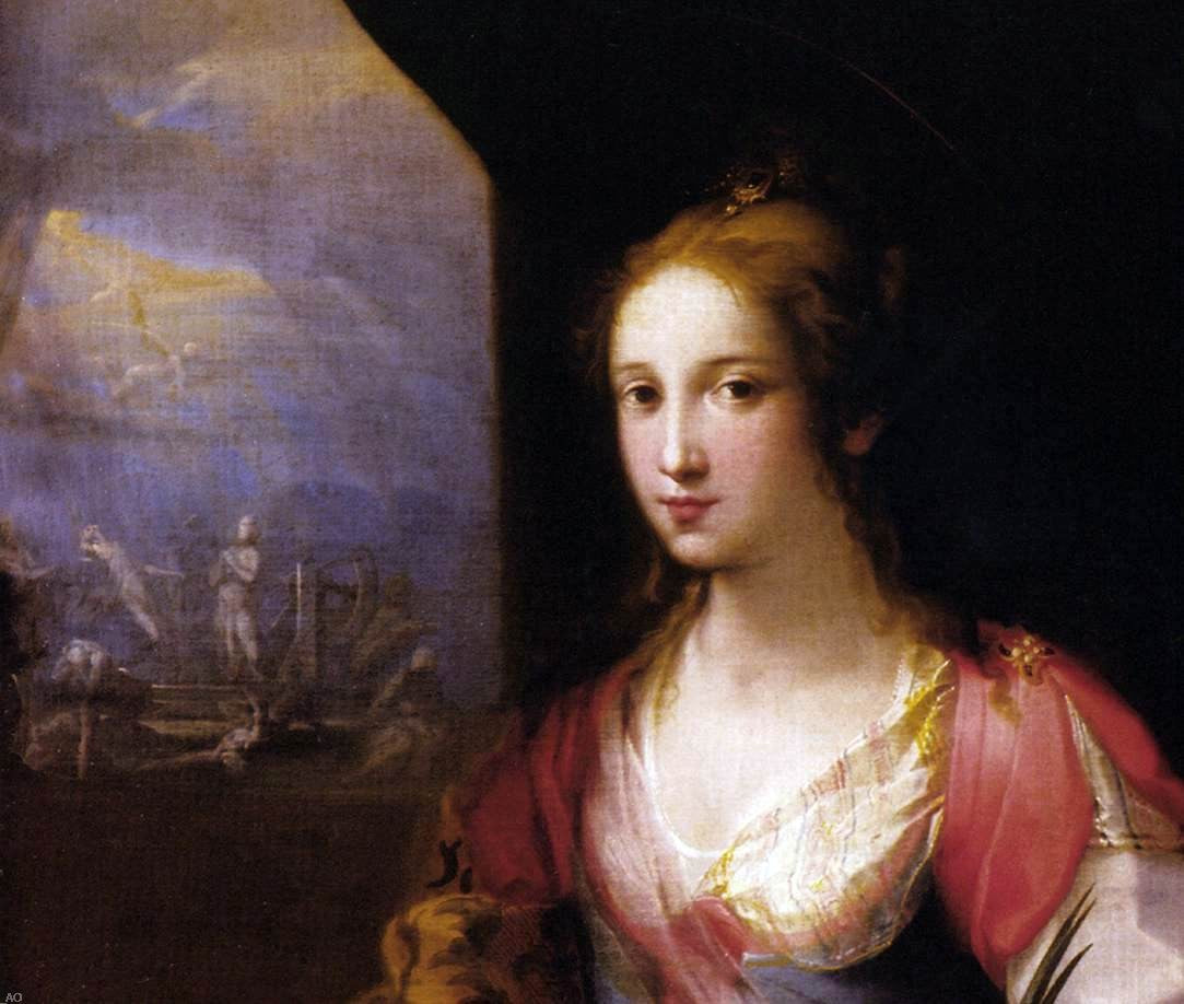 Ventura Salimbeni St Catherine of Alexandria (detail) - Canvas Print