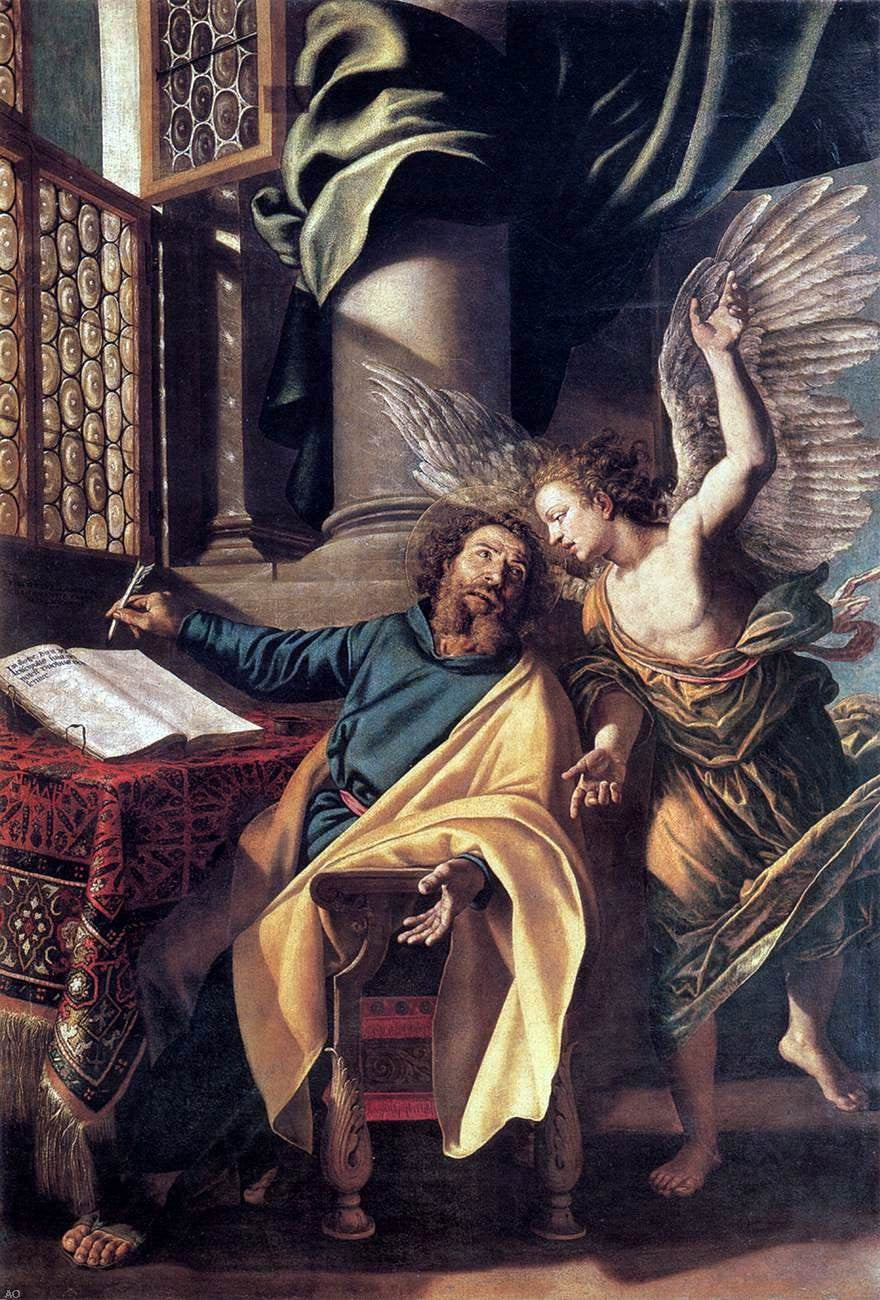 Vincenzo Campi St Matthew and the Angel - Canvas Print