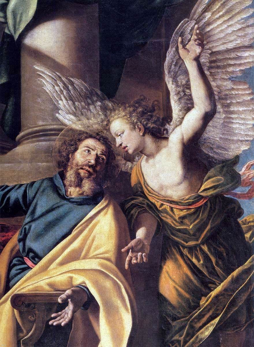 Vincenzo Campi St Matthew and the Angel (detail) - Canvas Print