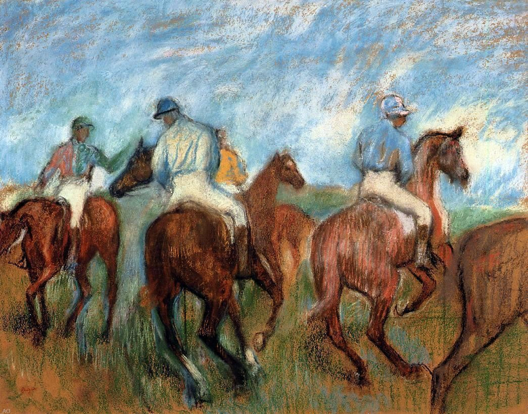 Edgar Degas Jockeys - Canvas Print