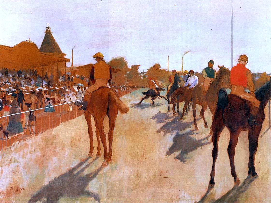 Edgar Degas Racehorses Before the Stands - Canvas Print