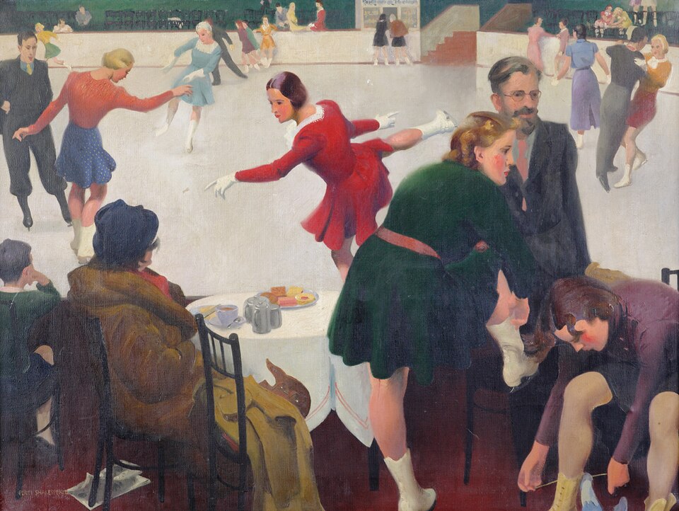 Percy Shakespeare Afternoon at the Ice Rink - Canvas Print