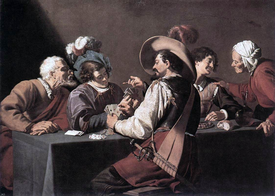 Theodoor Rombouts The Card Players - Canvas Print