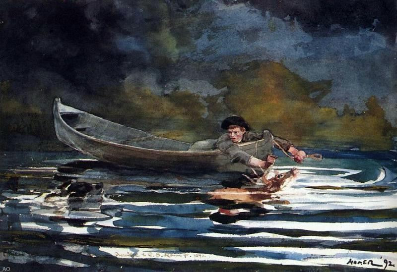 Winslow Homer Hound and Hunter (sketch) - Canvas Print