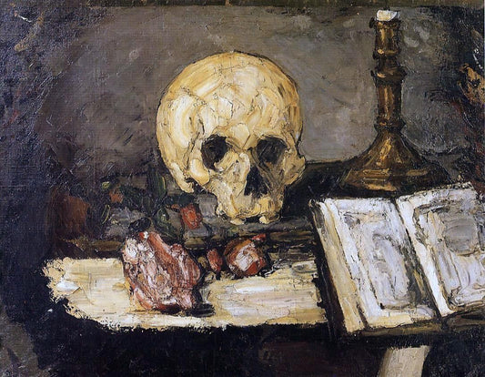 Paul Cezanne Still Life with Skull and Candlestick - Canvas Print