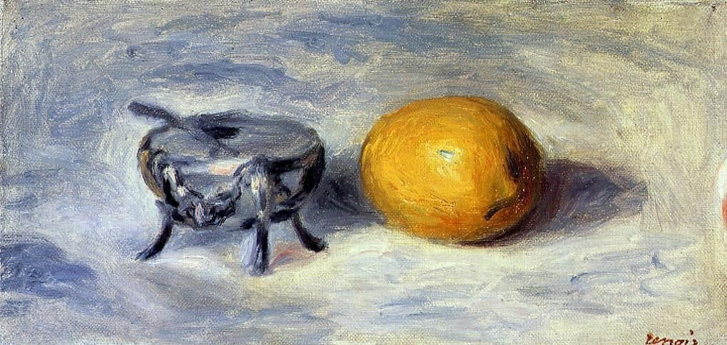 Pierre Auguste Renoir Sugar Bowl and Lemon - Canvas Print