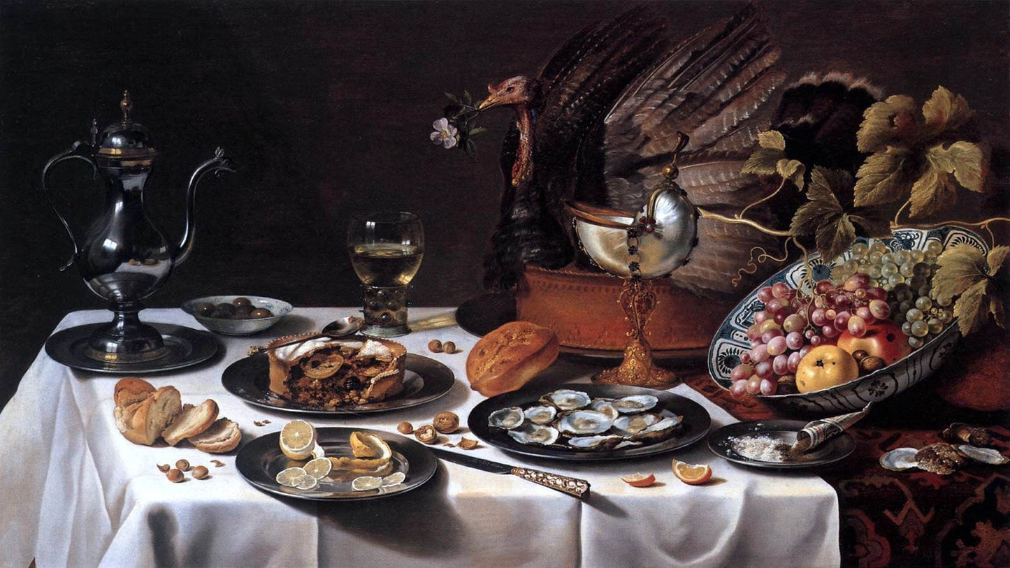 Pieter Claesz Still-Life with Turkey-Pie - Canvas Print