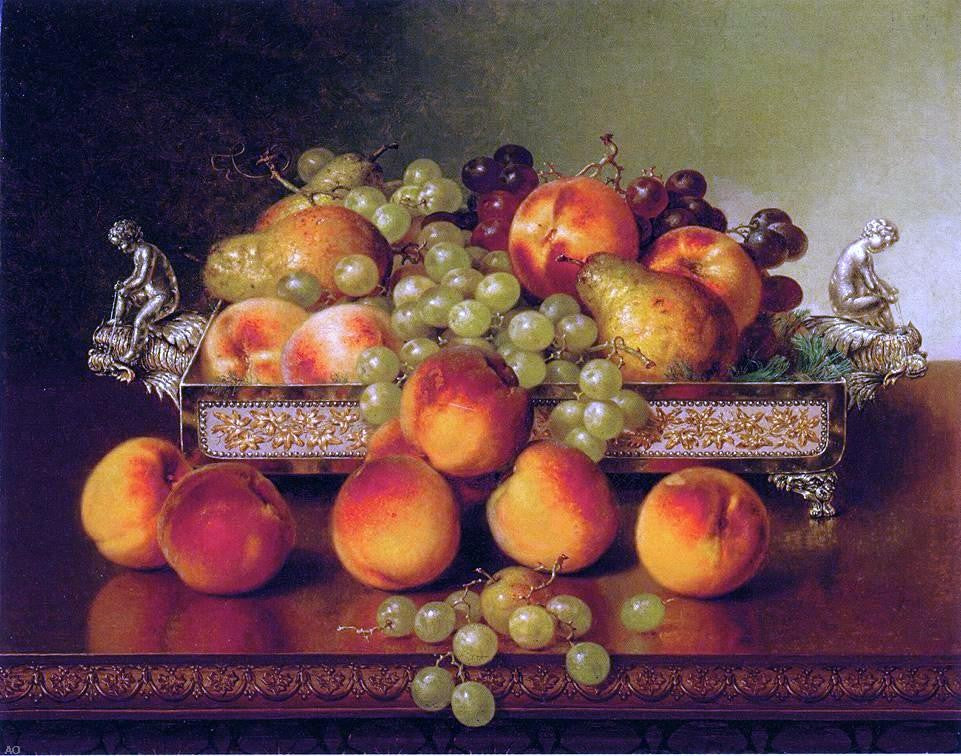 Robert Spear Dunning Still Life with Peaches and a Silver Dish - Canvas Print