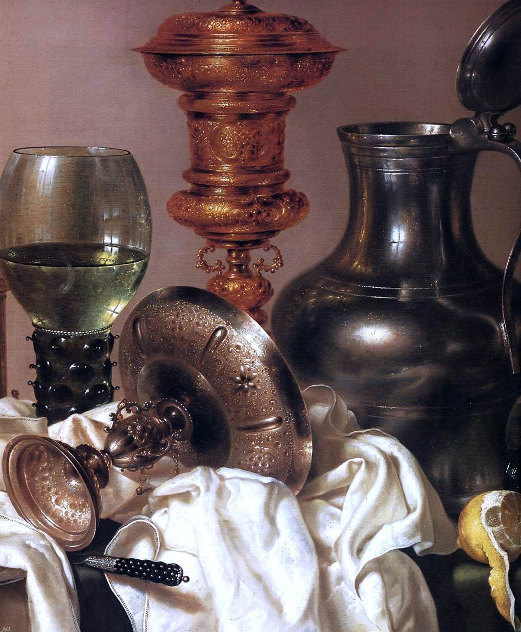 Willem Claesz Heda Still-Life with Gilt Goblet (detail) - Canvas Print
