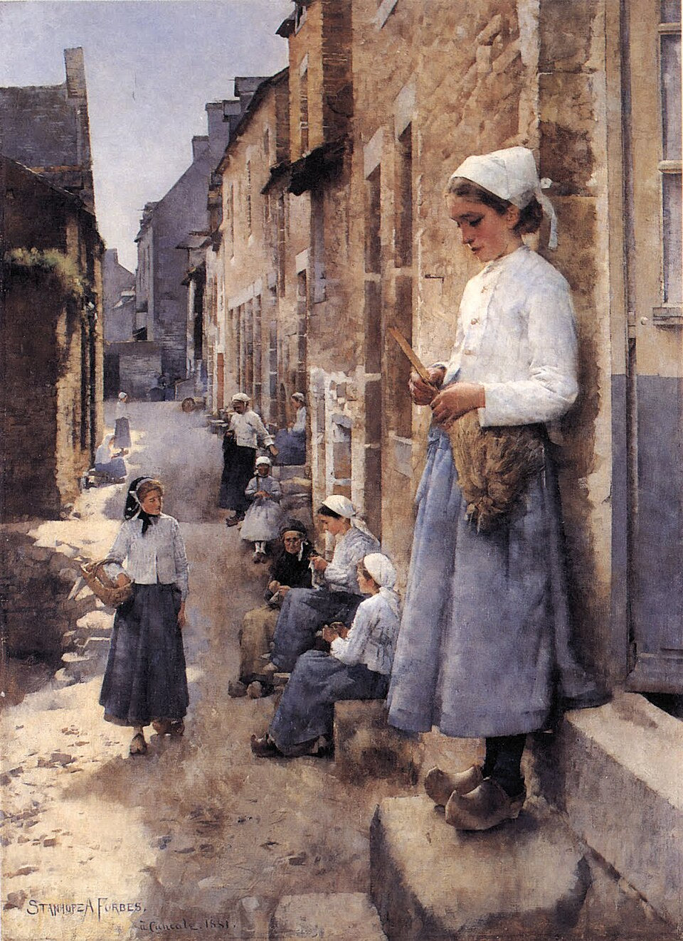 Stanhope Forbes A Street in Brittany - Canvas Print