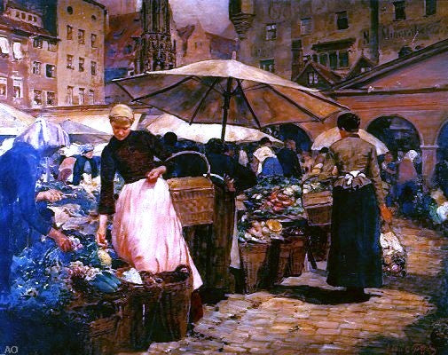 Louis Comfort Tiffany Market Day at Nuremberg - Canvas Print