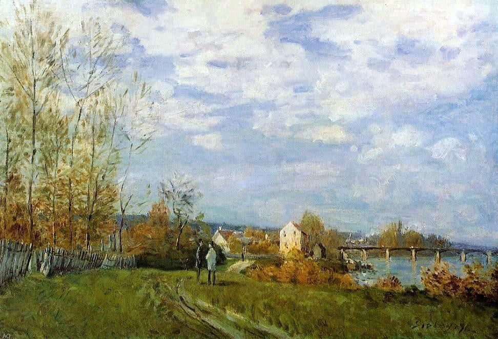 Alfred Sisley Banks of the Seine at Bougival - Canvas Print