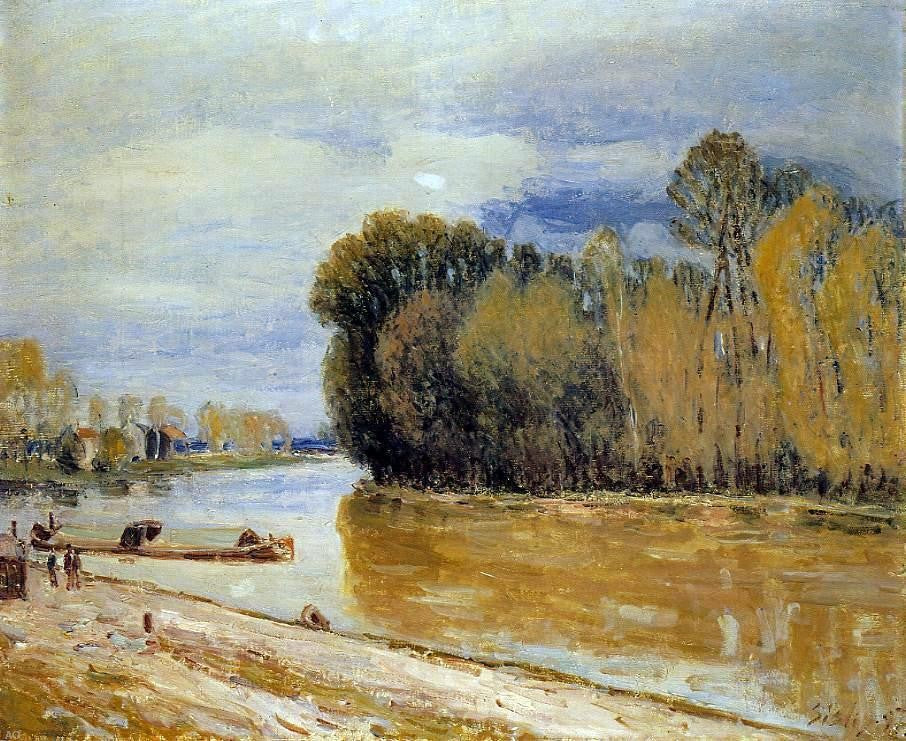 Alfred Sisley The Loing Canal - Canvas Print