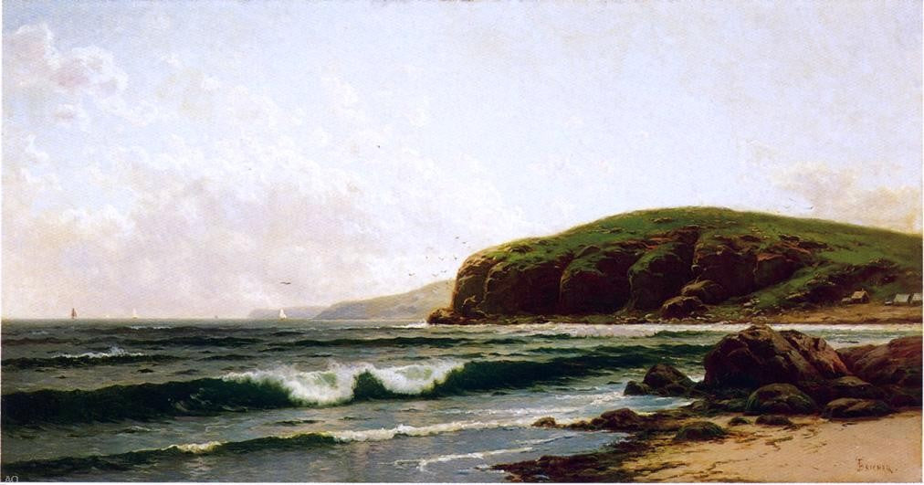 Alfred Thompson Bricher Headlands and Breakers - Grand Manan Maine - Canvas Print