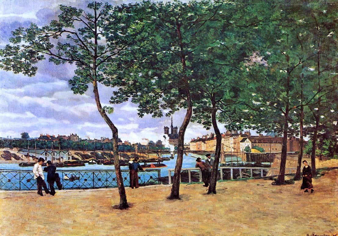 Armand Guillaumin The Seine at Paris (also known as Quai de la Rapee) - Canvas Print
