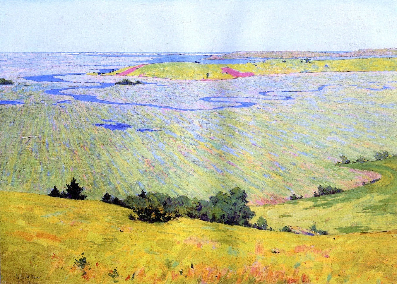 Arthur Wesley Dow Rowboats along the Shore - Canvas Print