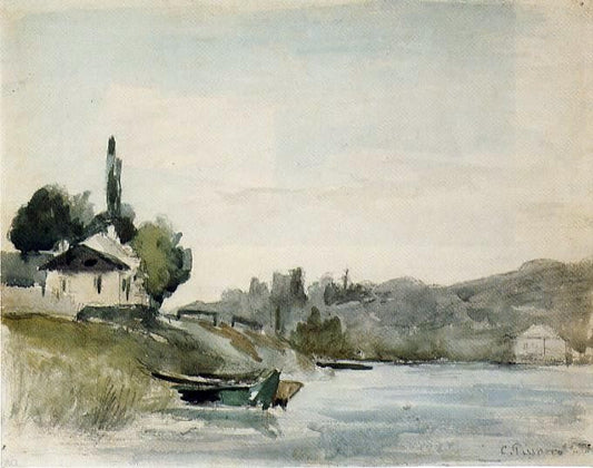 Camille Pissarro The Banks of the Marne at Cennevieres - Canvas Print