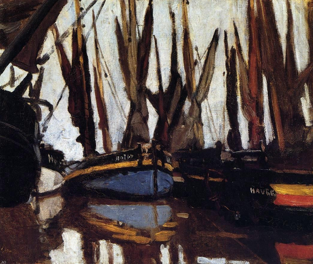 Claude Oscar Monet Fishing Boats (study) - Canvas Print