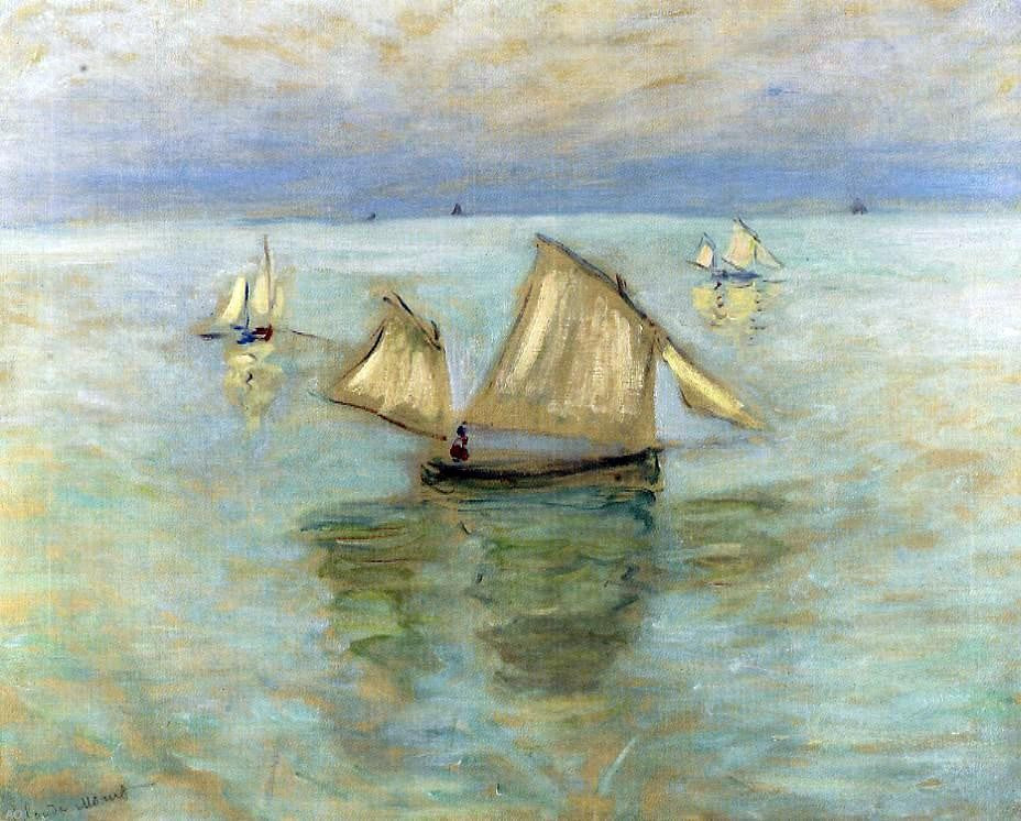 Claude Oscar Monet Fishing Boats at Pourville - Canvas Print