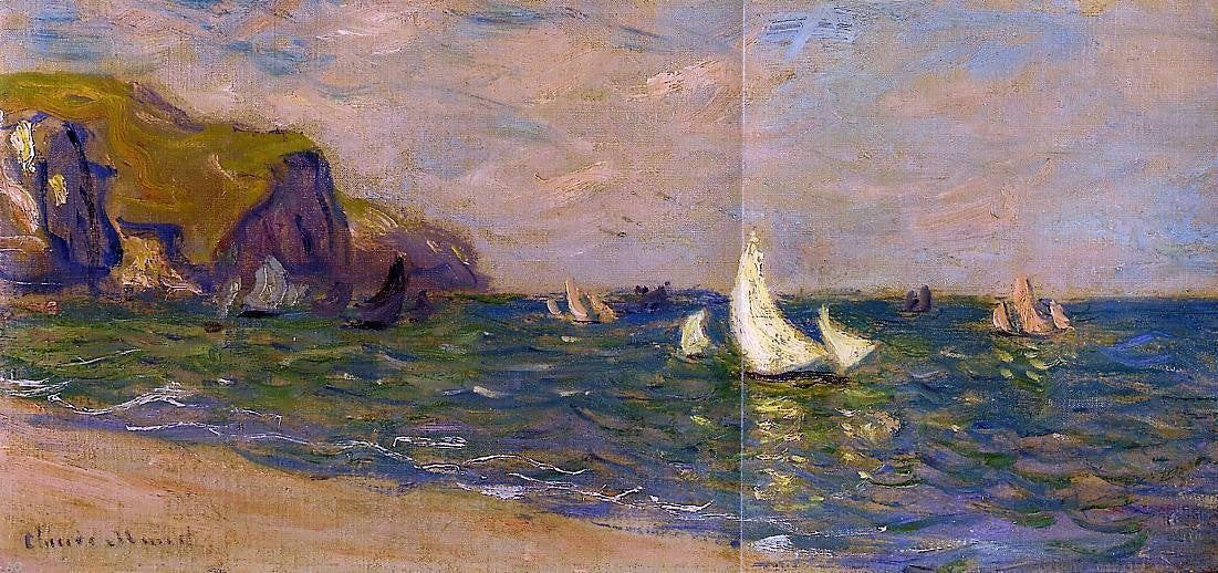 Claude Oscar Monet Sailboats at Sea, Pourville - Canvas Print