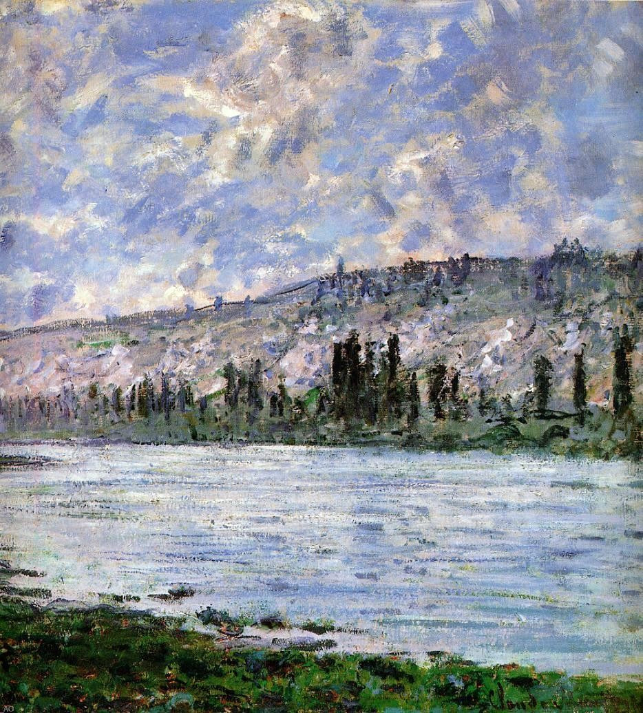 Claude Oscar Monet The Seine at Vetheuil (detail) - Canvas Print