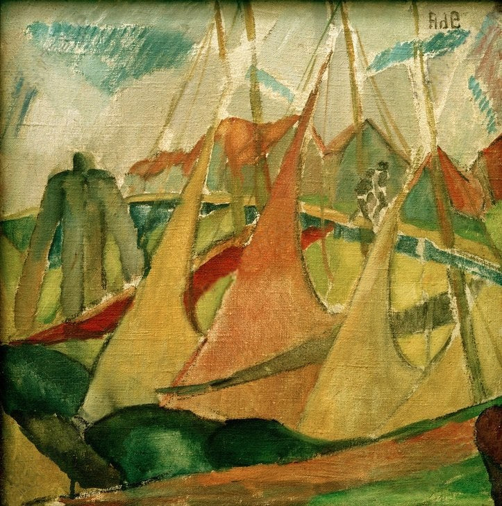 Alma del Banco Red and Yellow Sails - Canvas Print