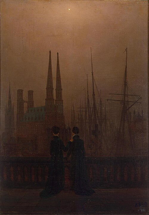 Caspar David Friedrich Night in a Harbour - Canvas Print