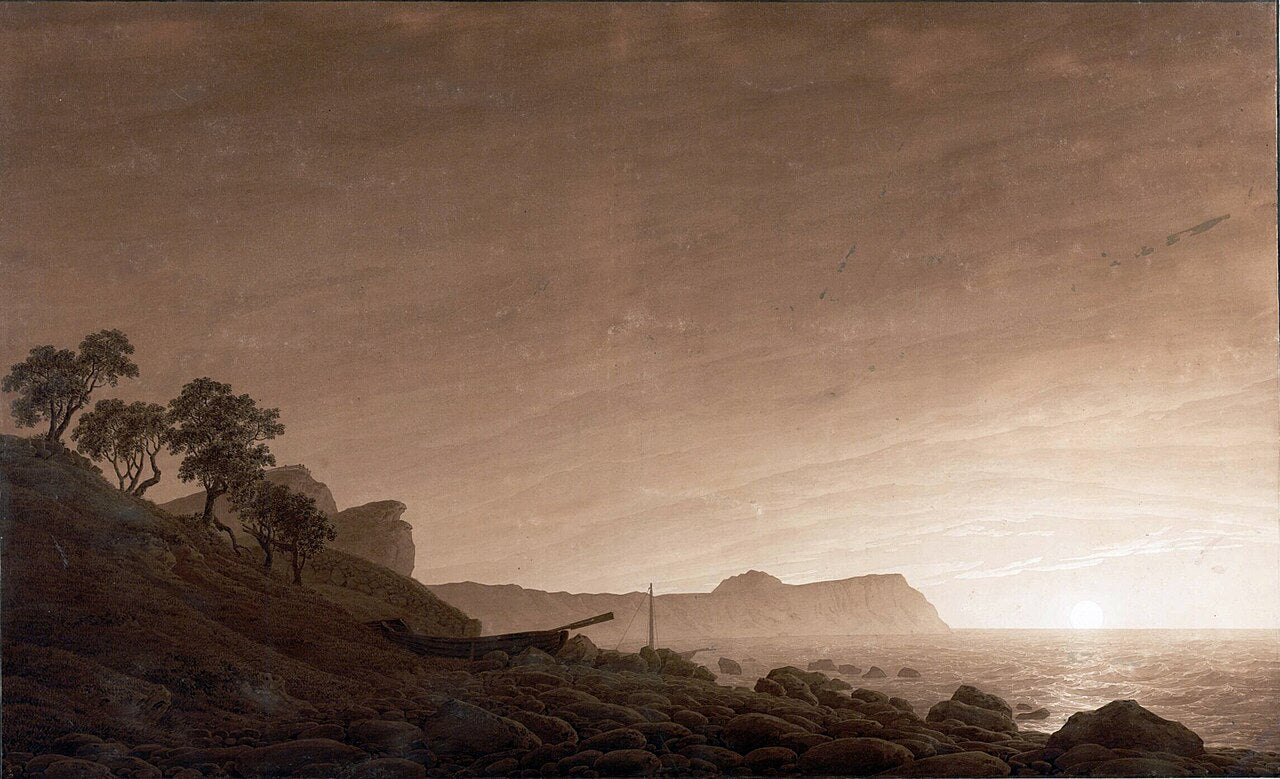 Caspar David Friedrich View of Arkona with Moon Rising - Canvas Print