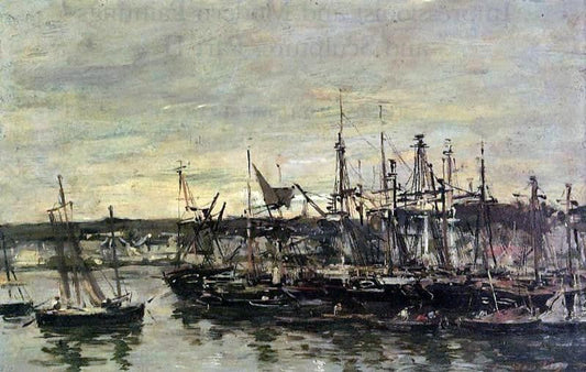 Eugene-Louis Boudin Portrieux, the Port - Canvas Print
