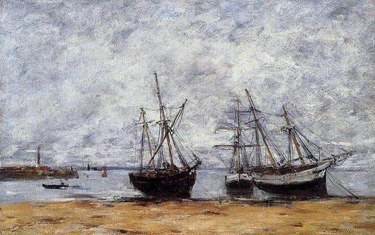 Eugene-Louis Boudin Portrieux, the Port at Low Tide - Canvas Print