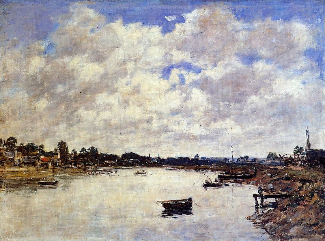 Eugene-Louis Boudin The Banks of the Touques - Canvas Print