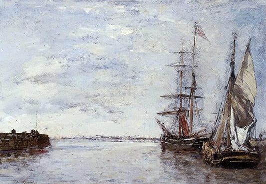 Eugene-Louis Boudin The Port at Deauville - Canvas Print