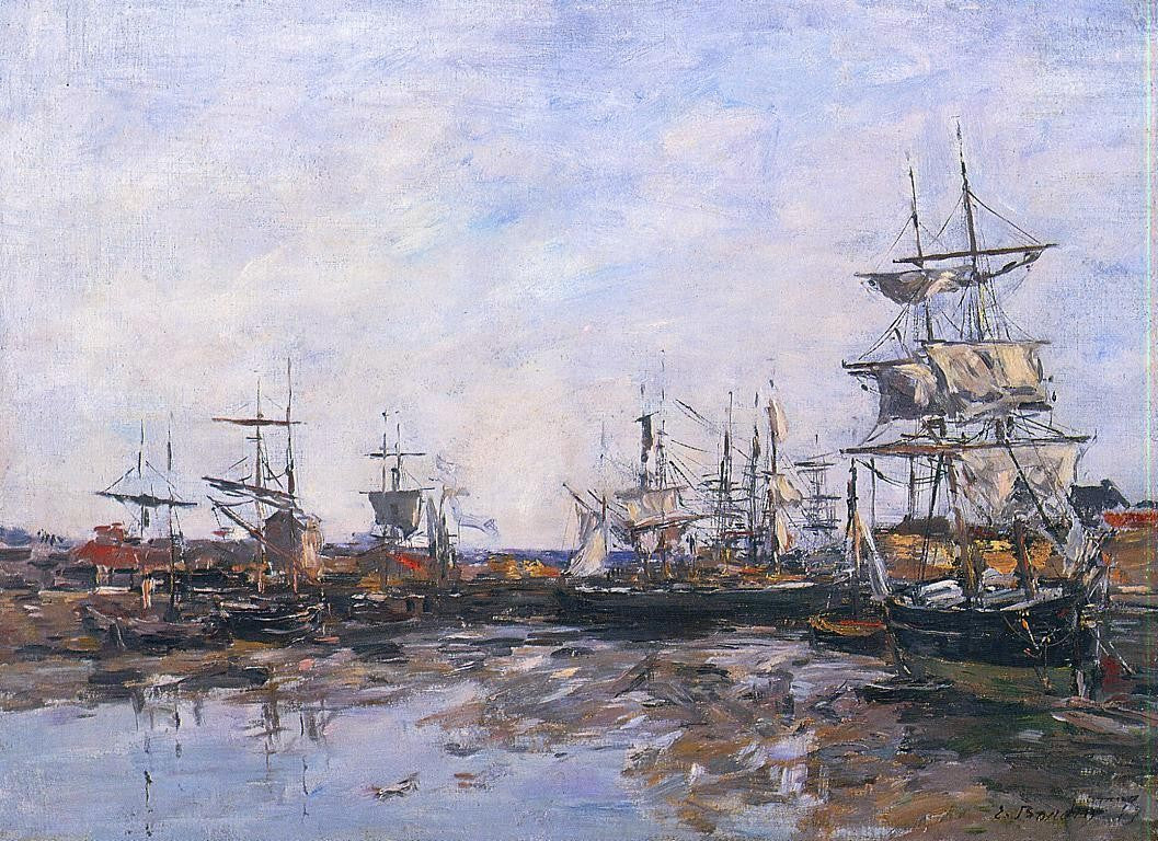 Eugene-Louis Boudin Trouville, the Port at Low Tide - Canvas Print