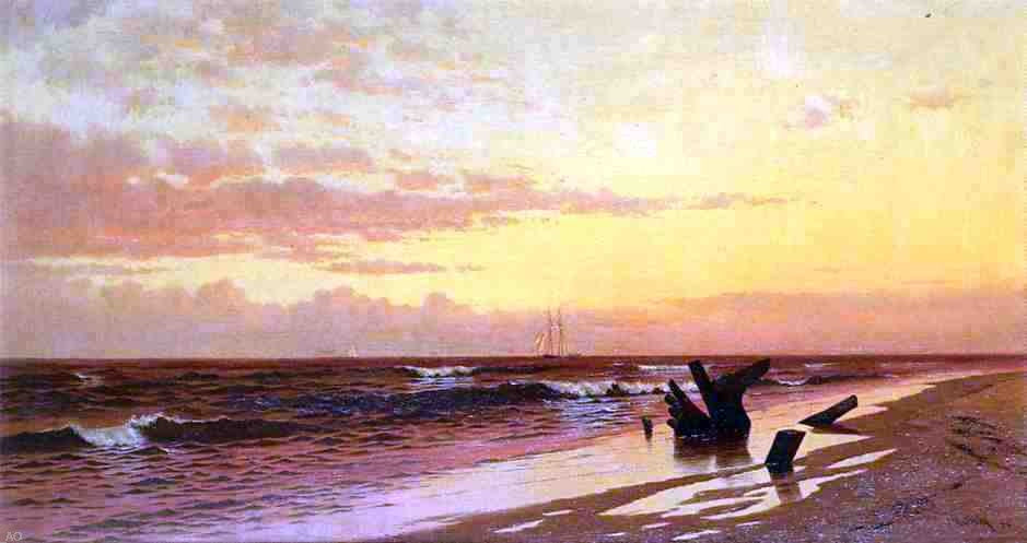 Francis A Silva Seascape at Sunset - Canvas Print