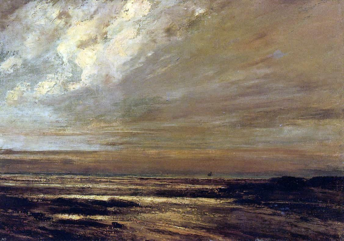 Gustave Courbet The Beach at Trouville at Low Tide - Canvas Print
