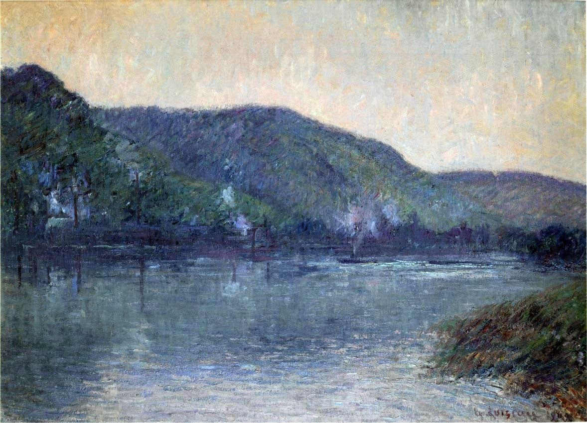 Gustave Loiseau Boats on the Seine at Oissel - Canvas Print