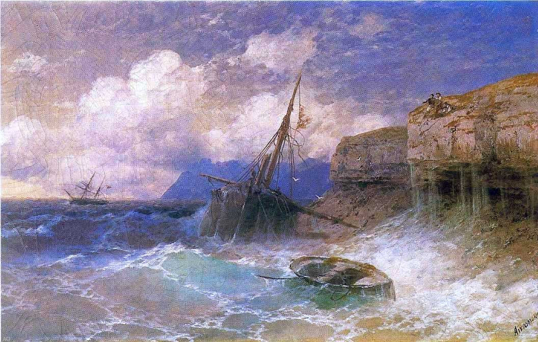 Ivan Constantinovich Aivazovsky Tempest by Coast of Odessa - Canvas Print