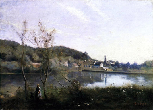 Jean-Baptiste-Camille Corot Ville d'Avray - The Large Pond and the Villas - Canvas Print