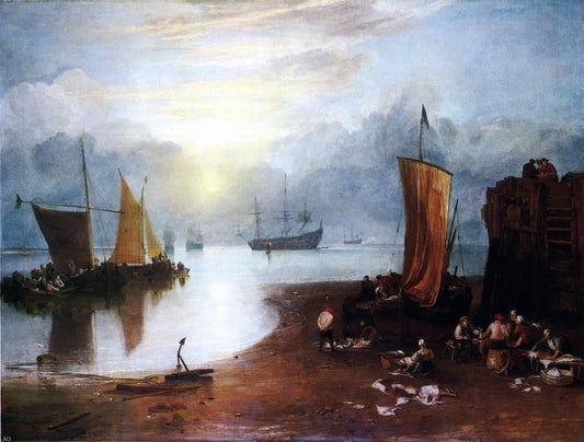 Joseph William Turner Sunrise, with a Boat between Headlands - Canvas Print