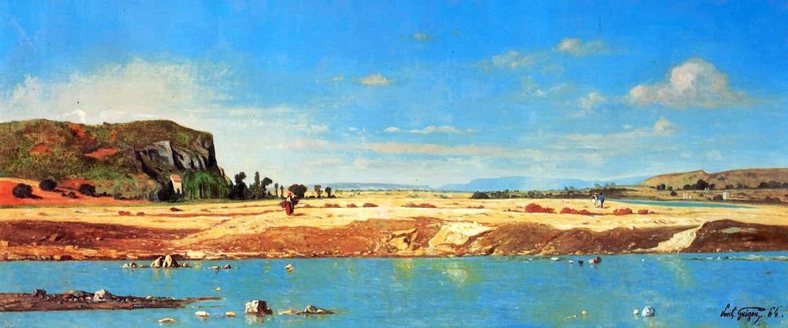 Paul-Camille Guigou The Banks of the Durance - Canvas Print