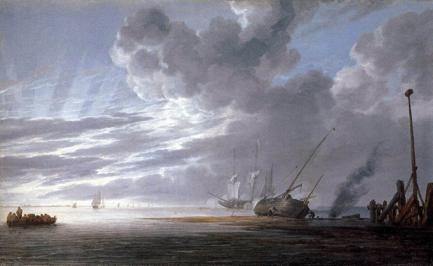 Simon De Vlieger Seascape in the Morning - Canvas Print