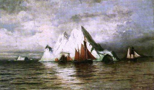 William Bradford Fishing Boats and Icebergs - Canvas Print