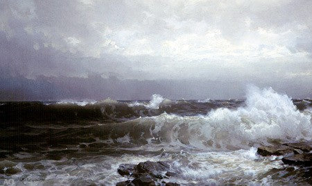 William Trost Richards Breakers at Beaver - Canvas Print
