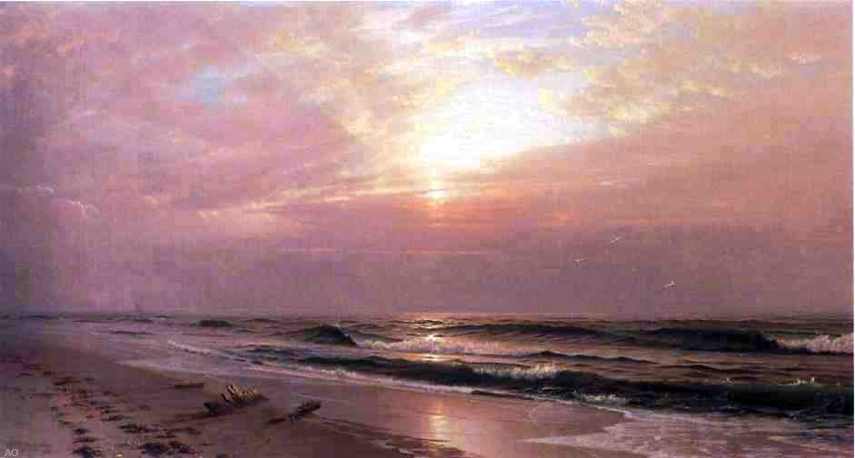 William Trost Richards Seascape at Sunset - Canvas Print