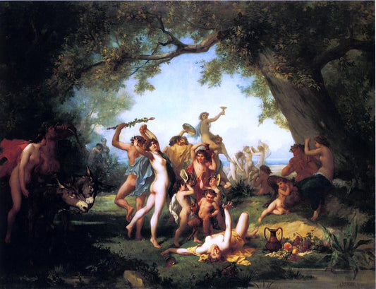 Aime-Gabriel-Adolphe Bourgoin Bacchanal - Canvas Print