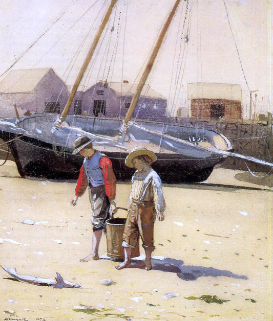 Winslow Homer A Basket of Clams - Canvas Print