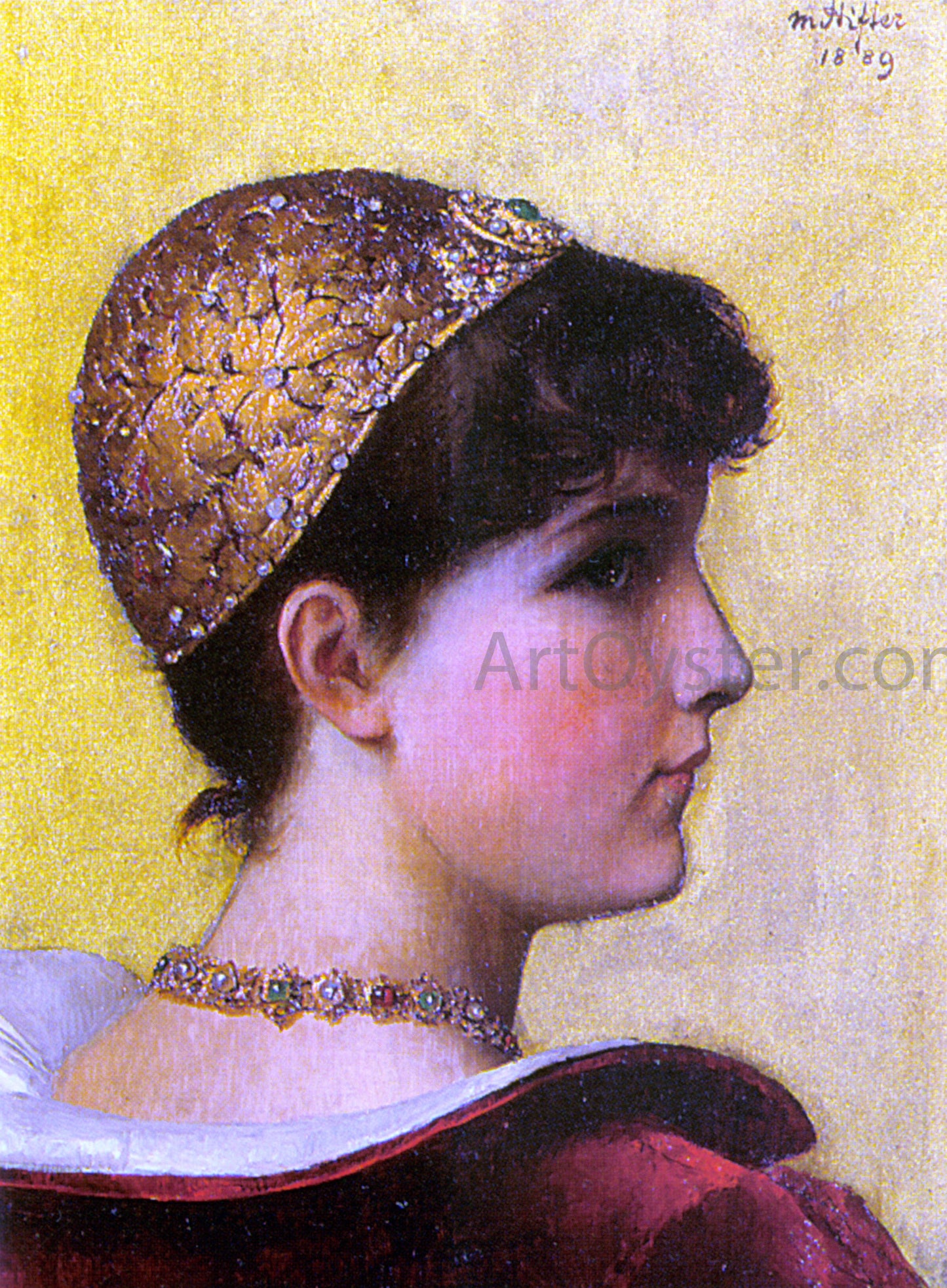 Moritz Stifter A Beauty in Historical Costume - Canvas Print