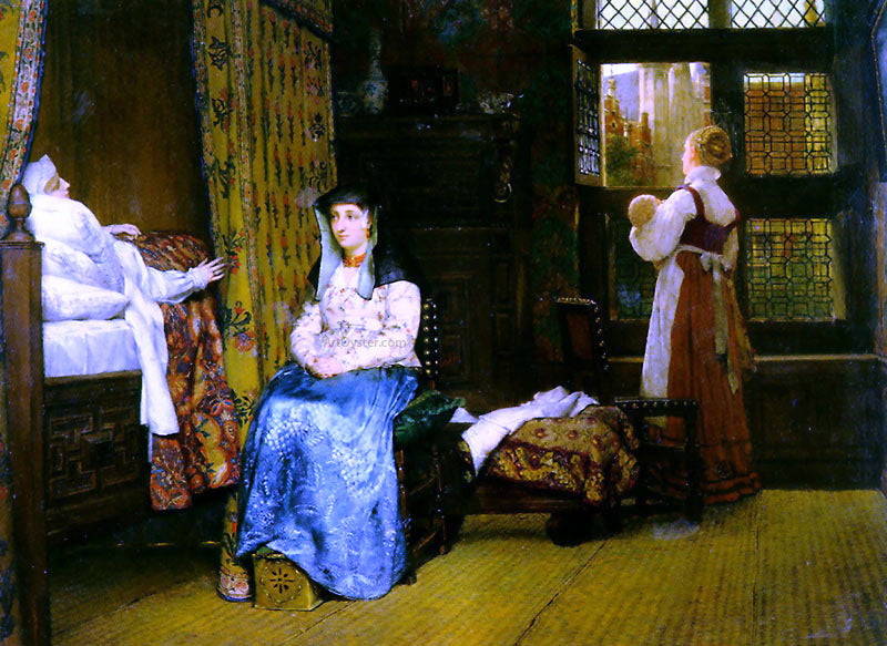 Sir Lawrence Alma-Tadema A Birth Chamber, Seventeenth Century - Canvas Print