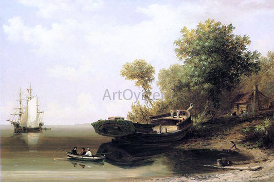 Xanthus Russell Smith A Blockade Runner Beached - Canvas Print
